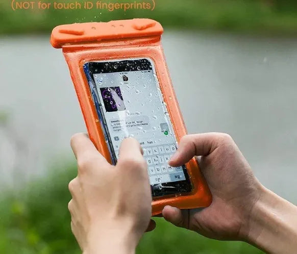 Double airbag waterproof phone pouch with neck rope in multiple colour options.