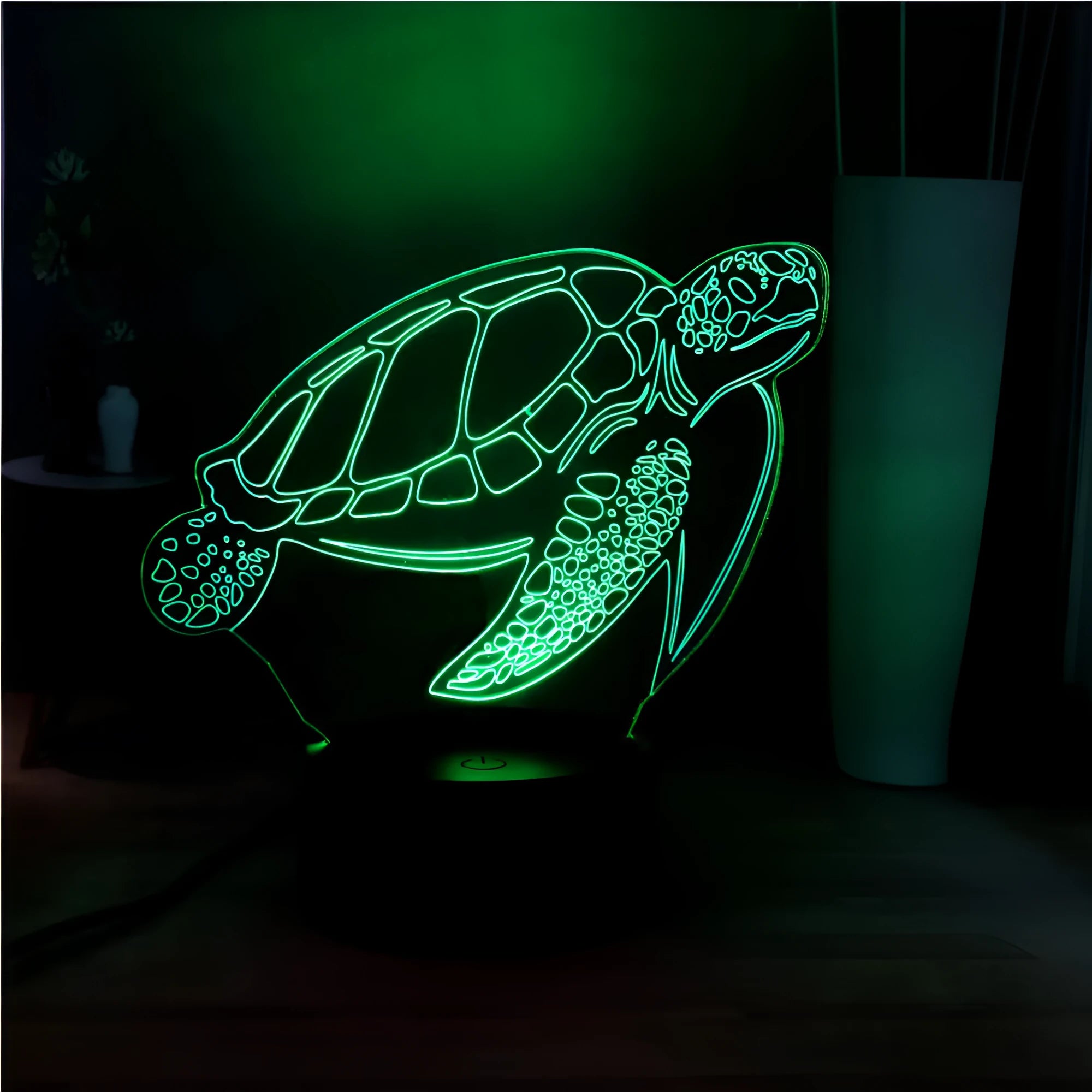 3D acrylic turtle shaped LED night light with 16 colour options and remote control