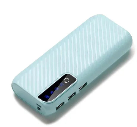20000mAh portable mini power bank showing compact dimensions and dual USB charging ports