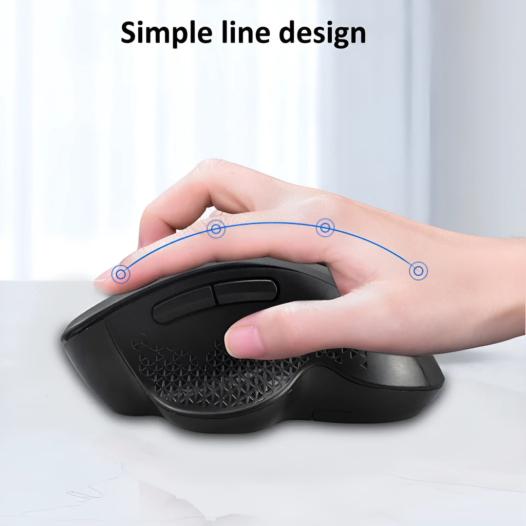 Grey and black self-charging wireless optical mouse for laptop computers with USB cable