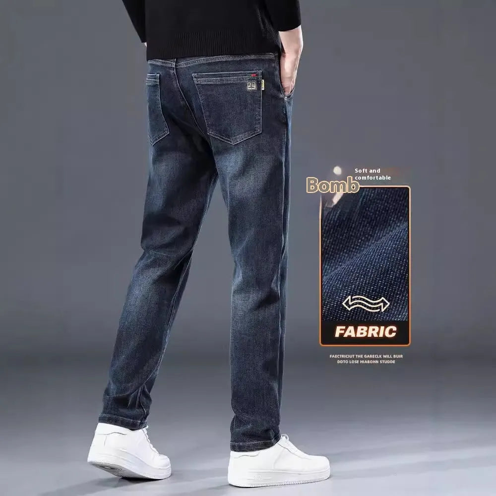 Slim straight casual trousers in polyester fabric with micro-elasticity for summer street fashion wear