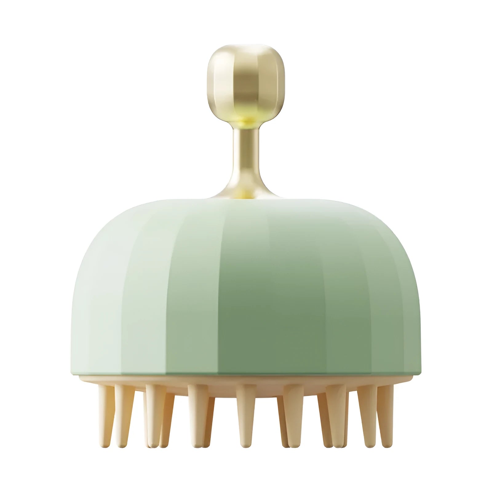 Green double-sided pet bath brush with massage function and drain holes for dog and cat washing