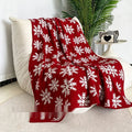 Personalised acrylic Christmas blanket with snowflake or reindeer pattern, shown in two size options.