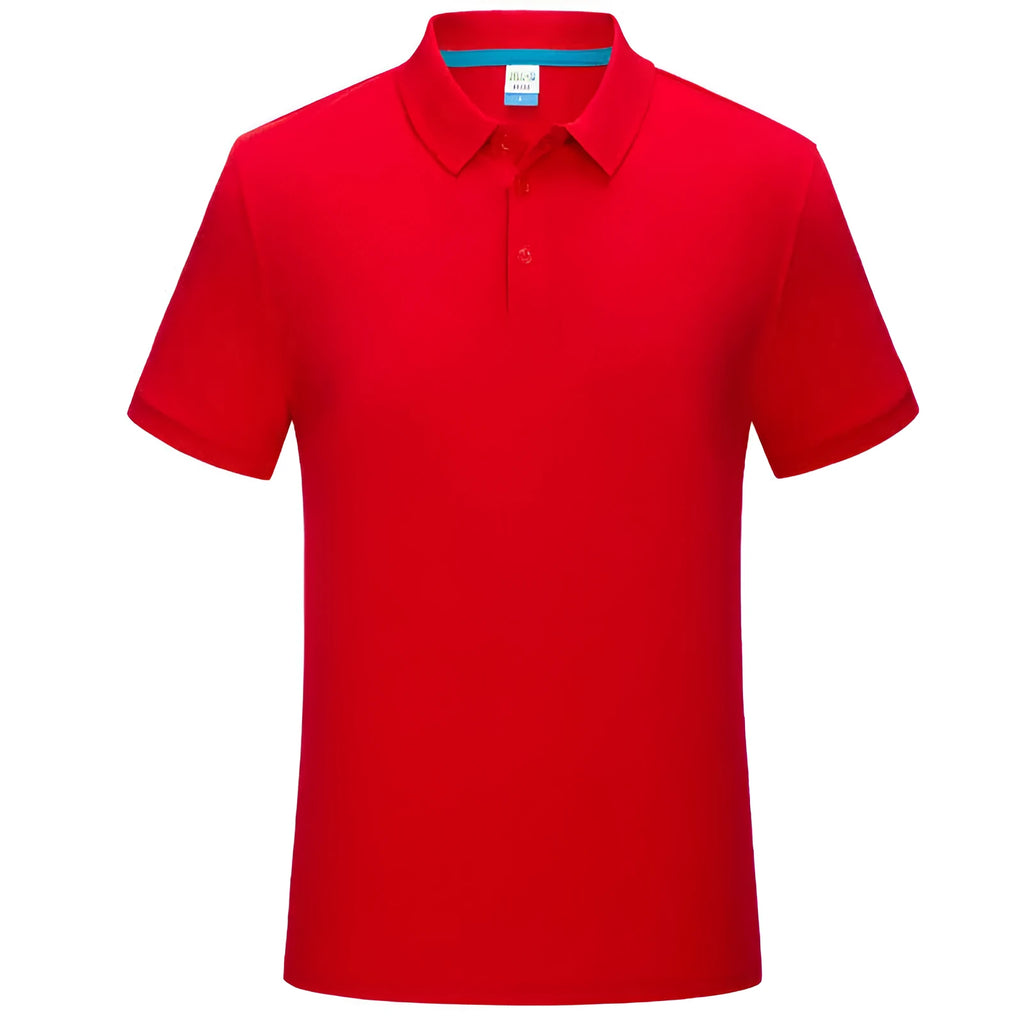 Short sleeve lapel advertising shirt in combed cotton, casual slit detail, 13 colours, sizes S to 4XL