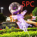 Transparent LED luminous balloon rose bouquet with artificial flowers and glowing lights for DIY party decoration