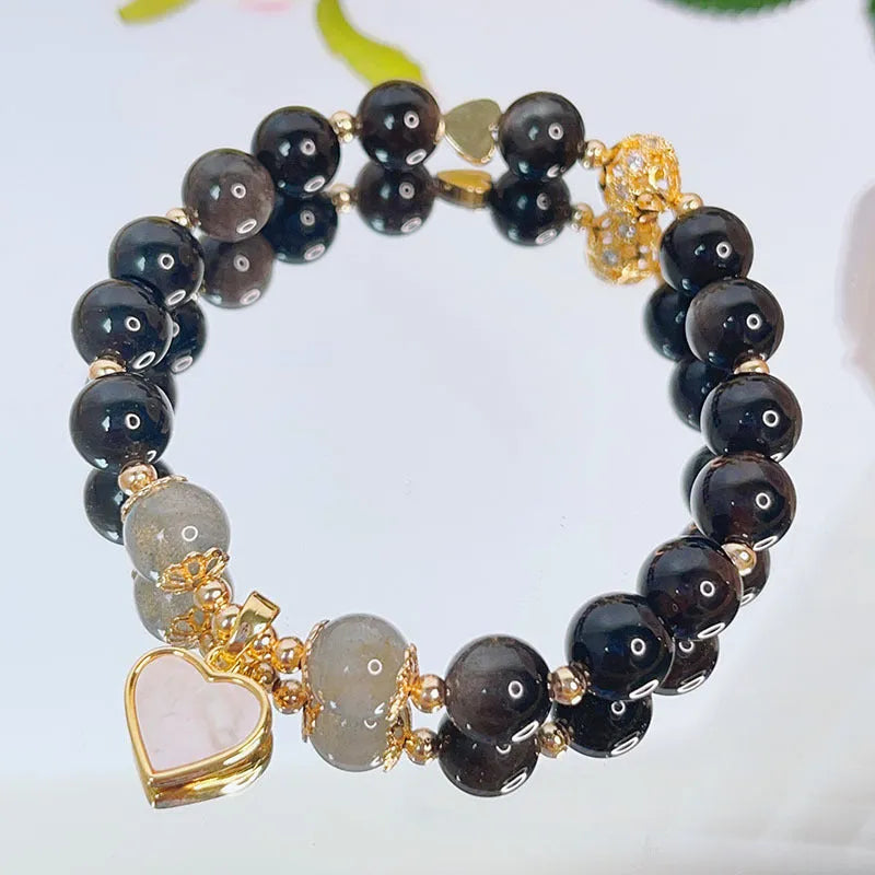 Women's electroplated silverstone bracelet in sweet cool style showing flowers, love and star pattern options