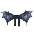 Black bat wings Halloween costume for pets shown in three sizes for dogs and cats