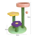 28-inch cat tower with sisal scratch board, lambswool backrest or round nest, wood frame, 4.5kg