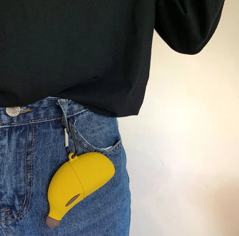 Yellow banana design silicone protective case for Apple AirPods Pro wireless earbuds
