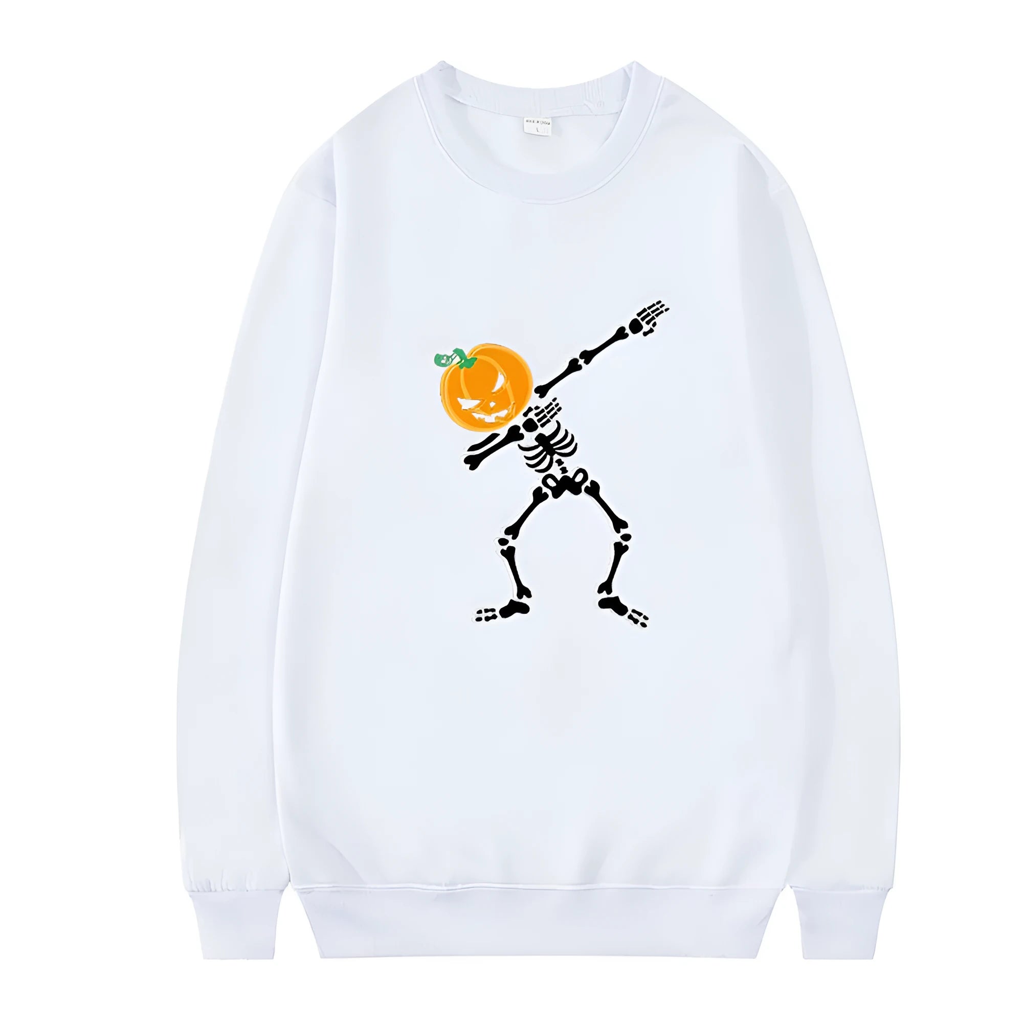 Women's long sleeve printed crew neck leisure top in multiple colours on a hanger.