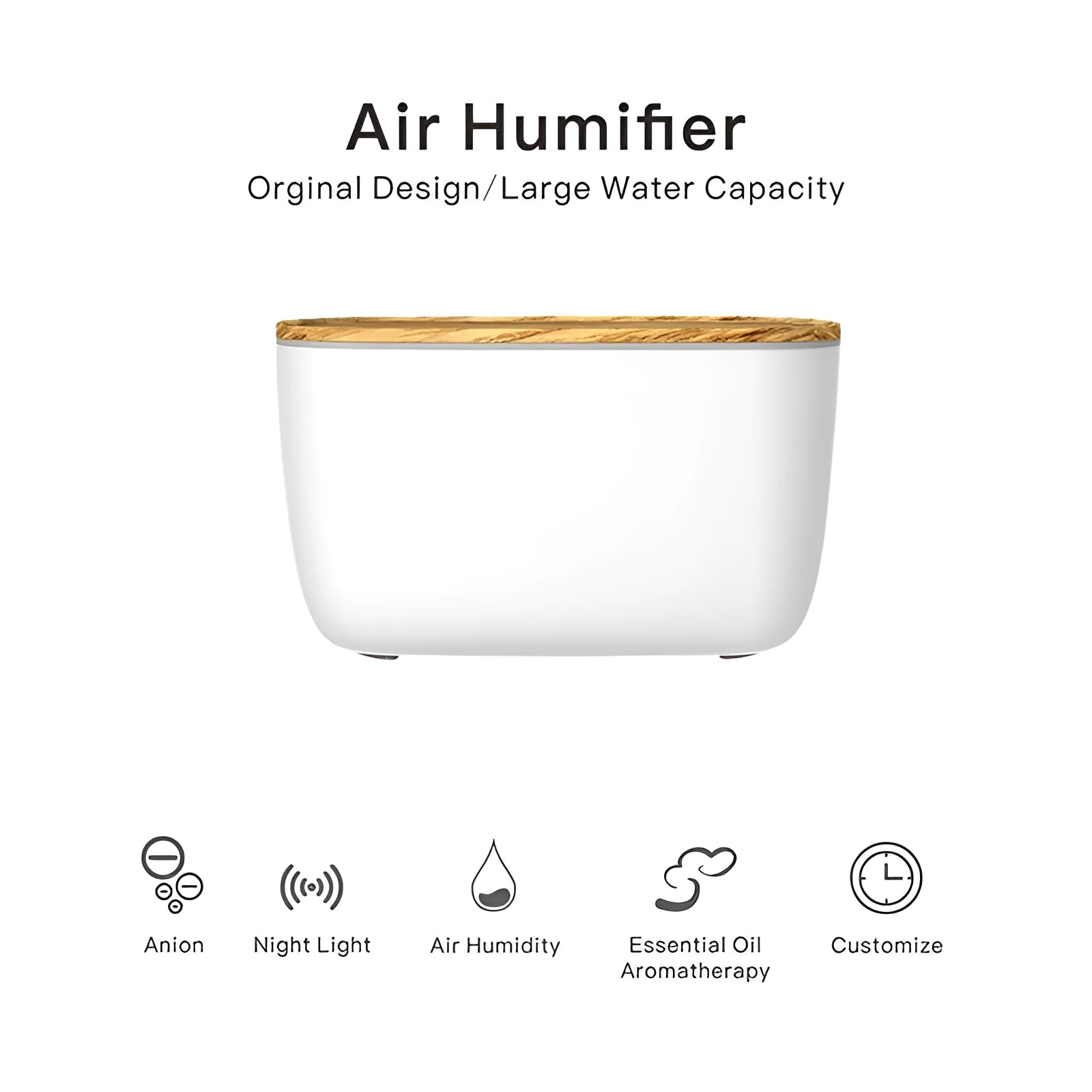 GX-22K white household ultrasonic humidifier and essential oil diffuser with night light.