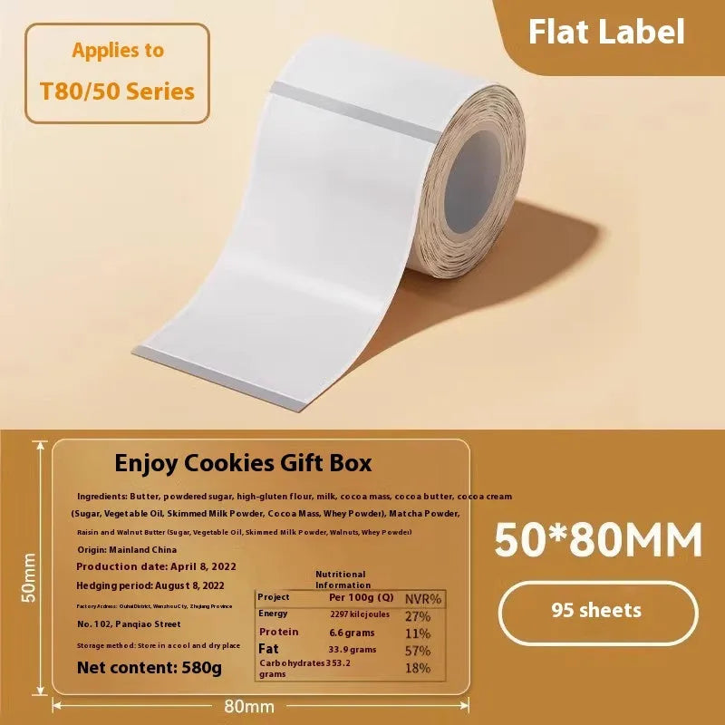 Pack of transparent waterproof adhesive labels in various rectangular and round sizes on a backing sheet.