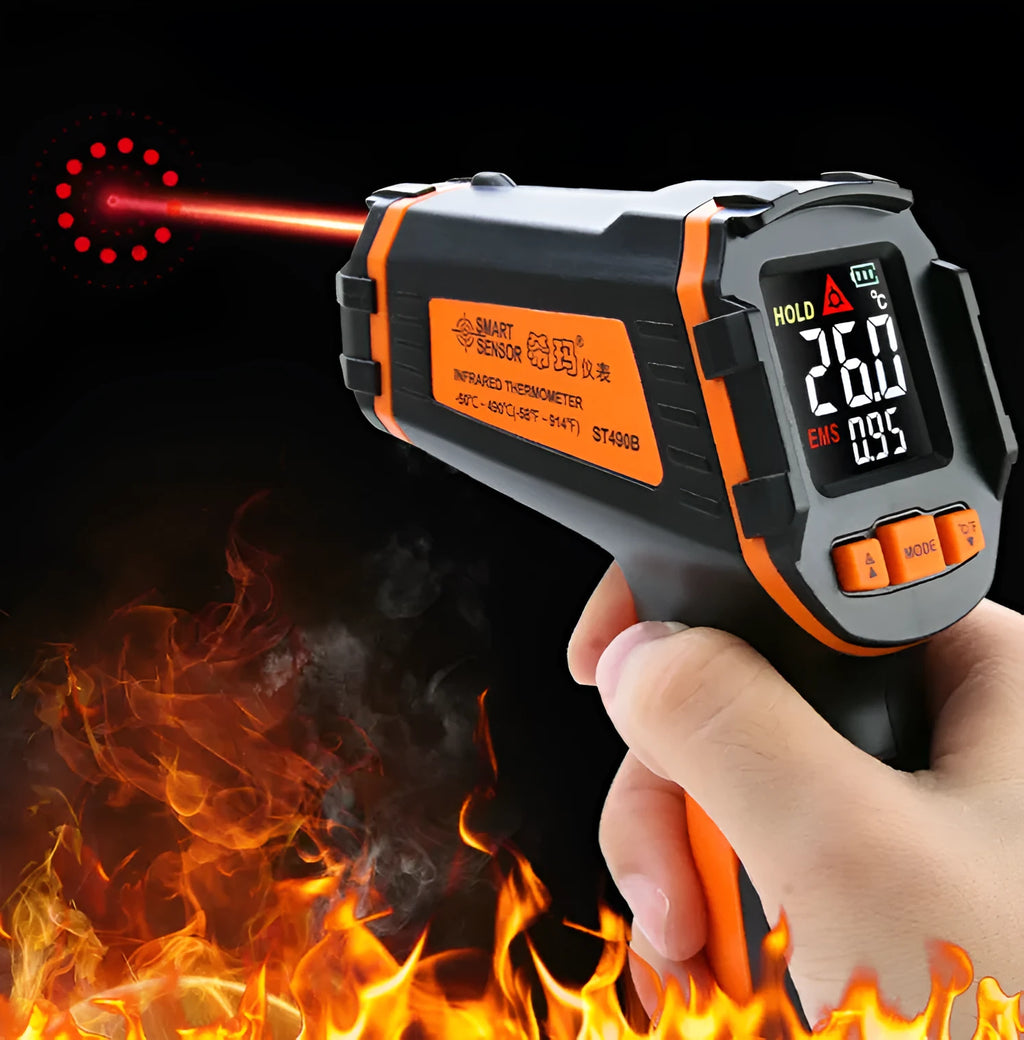 ST390A infrared handheld thermometer with laser targeting for surface temperature measurement
