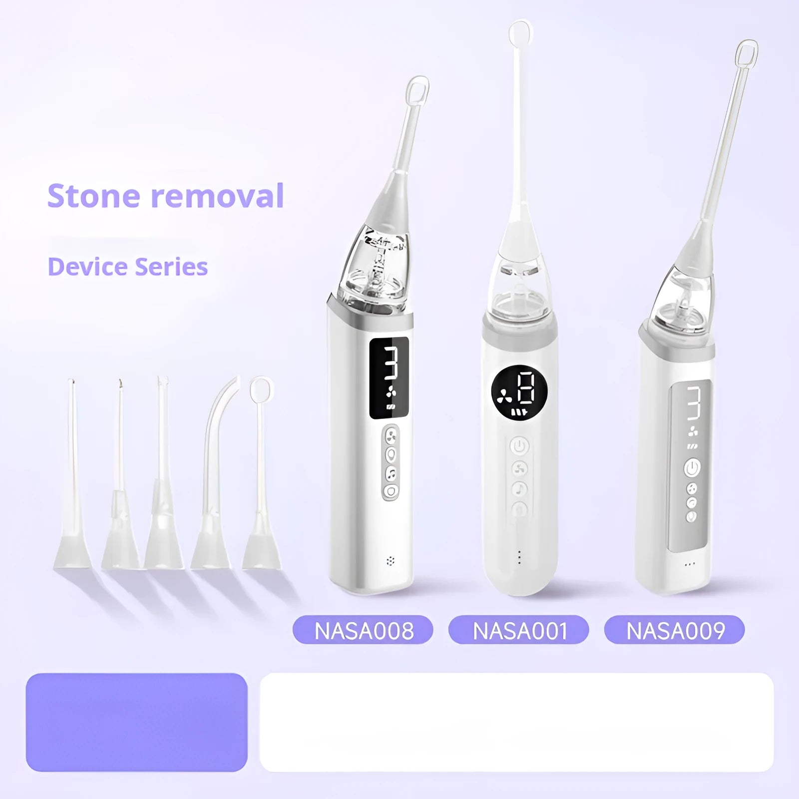 Tonsil stone extractor oral cleaning tool set for dental calculus removal in milky white