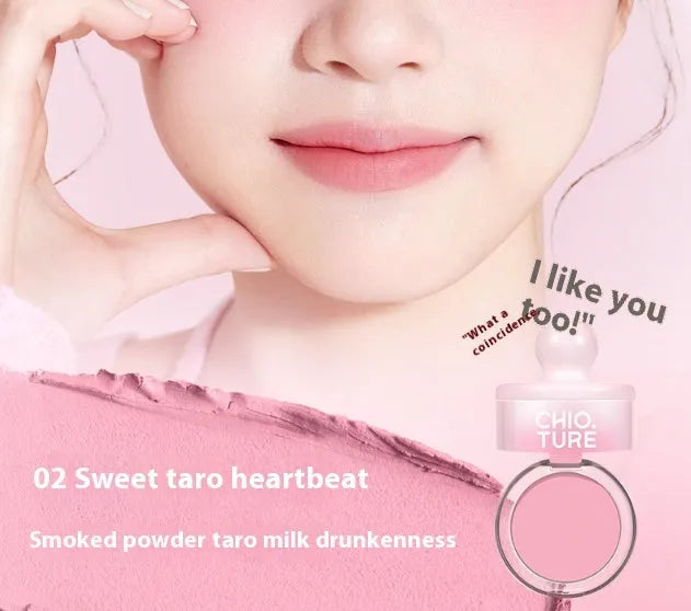Can powder blusher mud blush compact with shimmer effect in nude colour options
