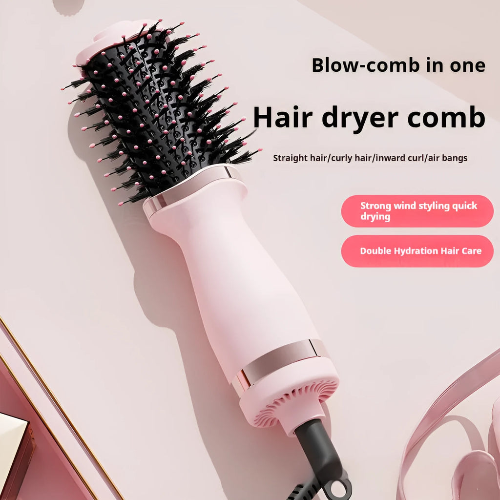 YZM-8015 pink multifunctional hair dryer comb with EU plug