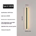 Outdoor LED strip wall lamp with straight design and wrought iron shell, 150cm length