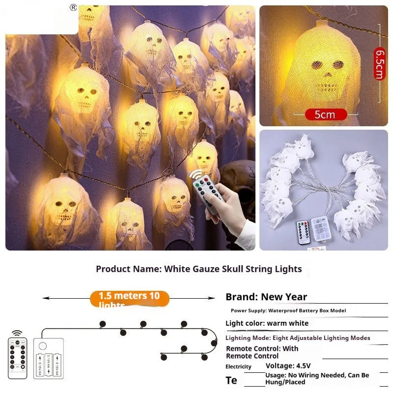 Halloween coloured LED light string with battery box for indoor wall decoration