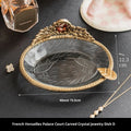 Aluminium jewellery storage dish with French Versailles carved crystal decorative tray design in two colour options
