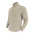 Half zip plaid pullover sweater with stand collar and long sleeves in white, black, wine red, army green, khaki or grey.