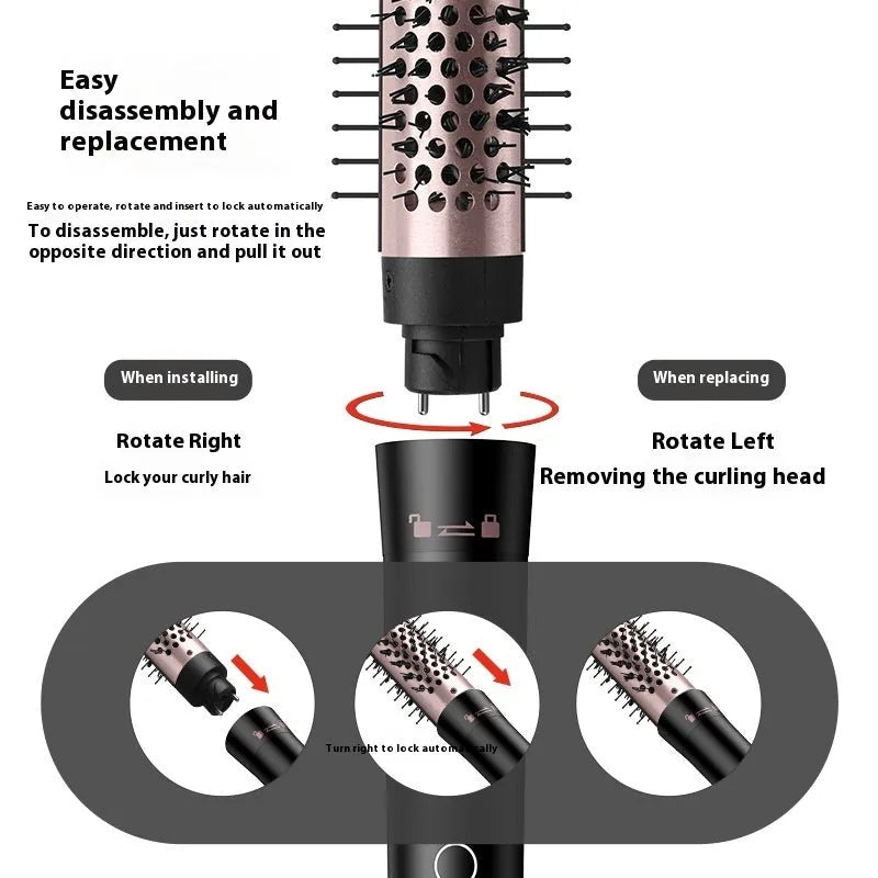 Automatic large wave hair curler in rose gold or black with ABS construction and included headbands