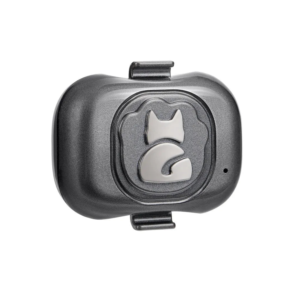 Black GF-07 pet GPS locator with hanging rope and data cable for tracking dogs and cats