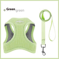 Waffle cloth texture pet harness with chest rope in brown, green, or purple colours for small to medium dogs and cats