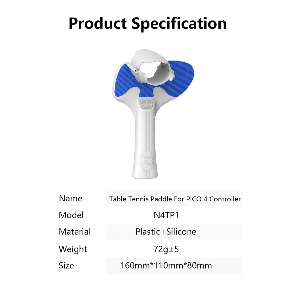 Red and blue PICO 4 VR controller hand grip accessory for table tennis games