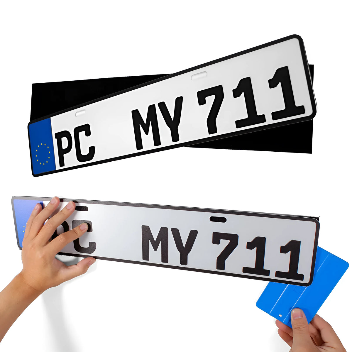Double-sided self-adhesive tape roll for mounting car and motorcycle licence plates