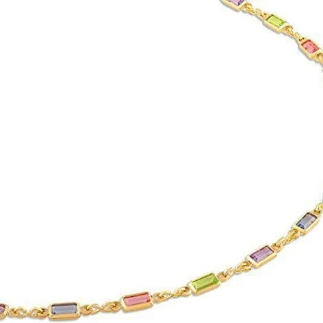 Ladies alloy necklace with a glass geometry pendant on a 41-50cm chain, cold wind style.