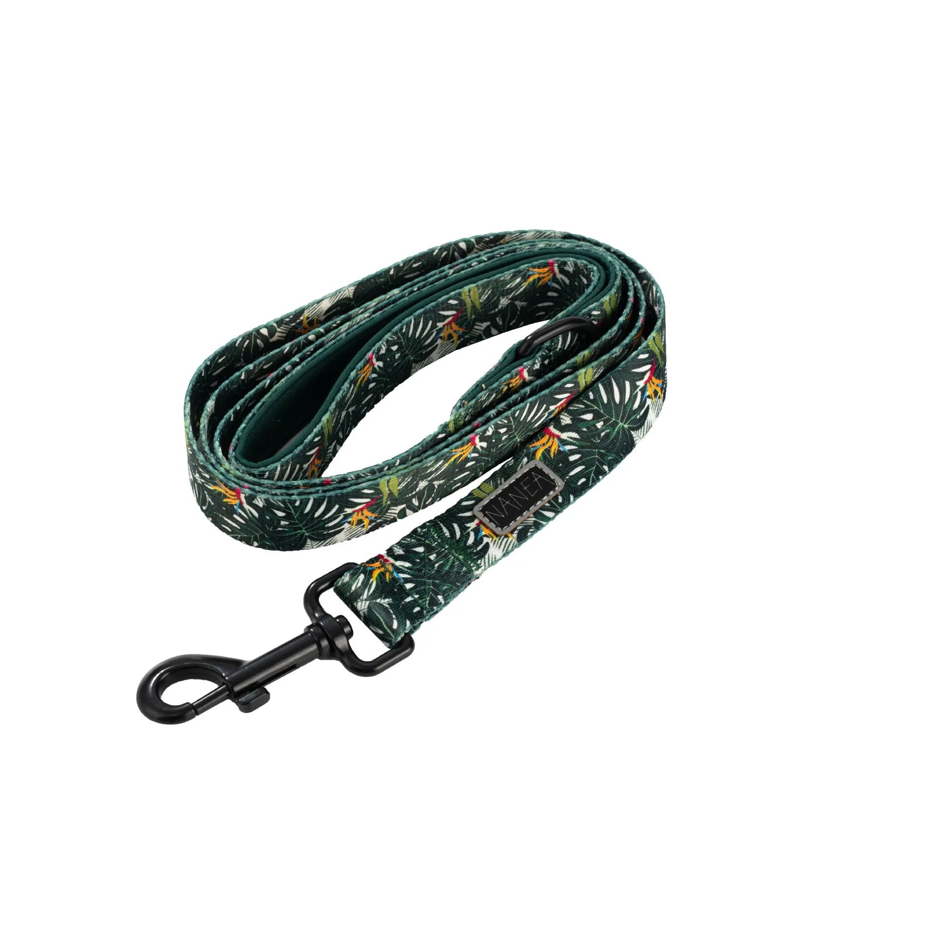 Adjustable cloth dog harness set with six pieces including vest, collar, rope, waste bag, bow tie, and scarf