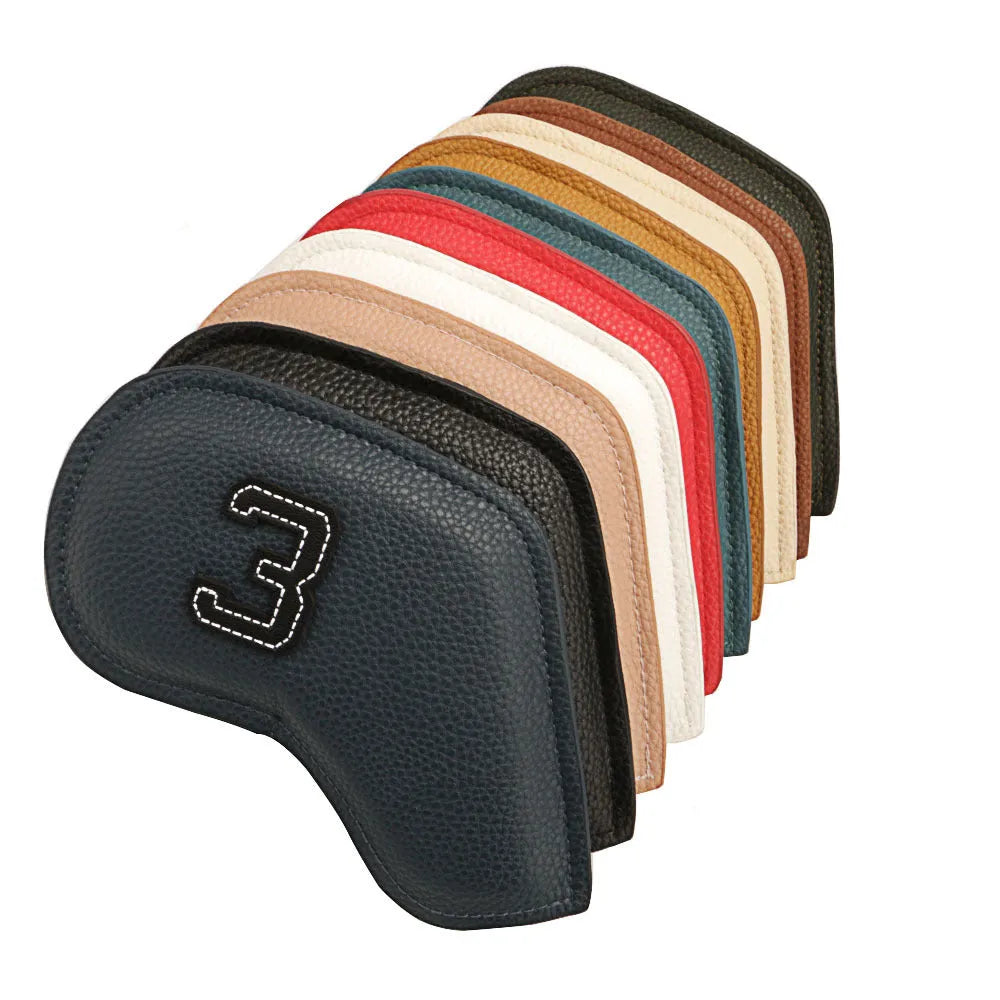 Set of 10 digital print PU golf club head covers for sports protection and gifting