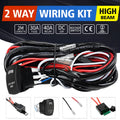 Black 2 metre off road LED spotlight cable set with integrated switch for vehicle lighting installation