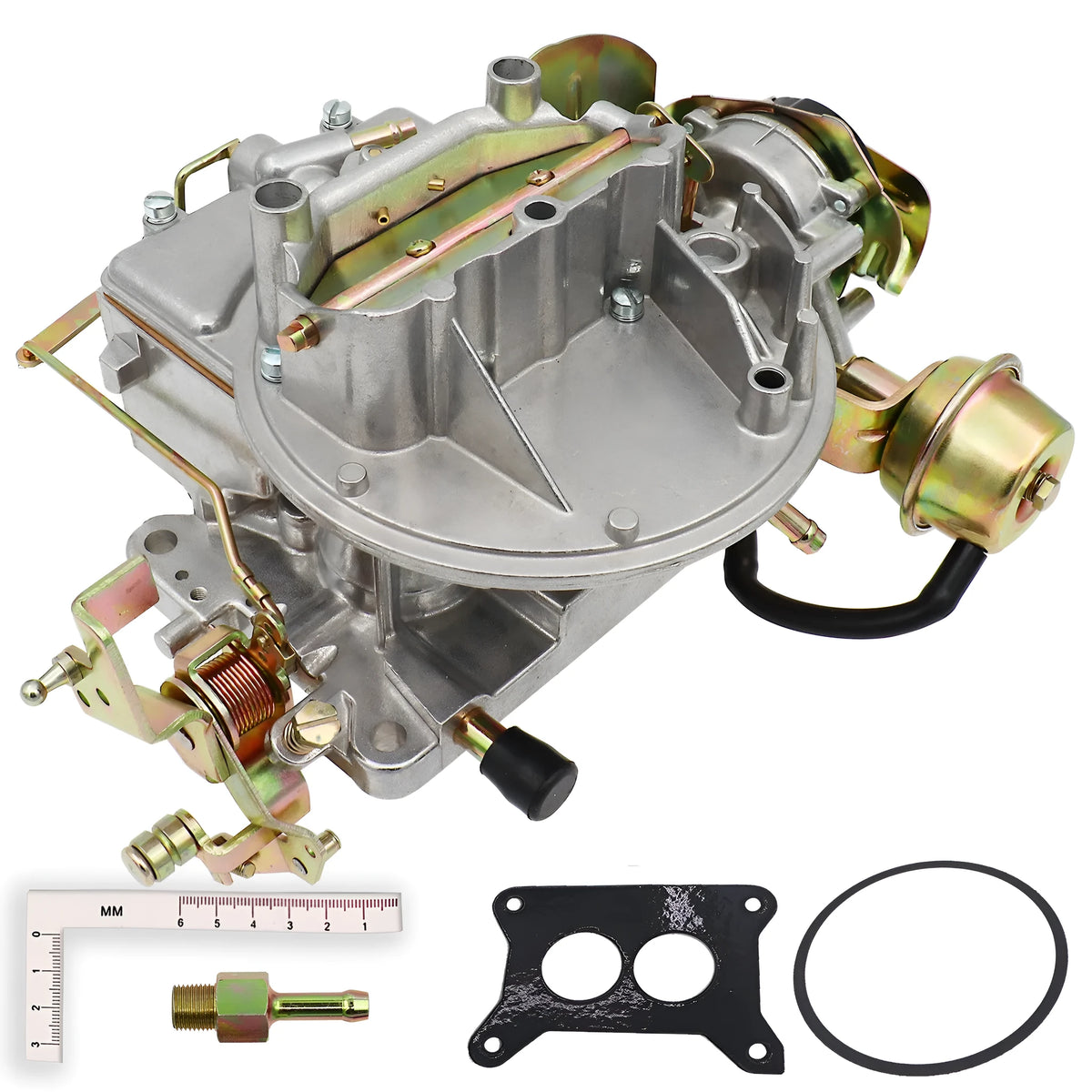 Metal automotive carburetor with downward, horizontal, or upward suction structure, single unit