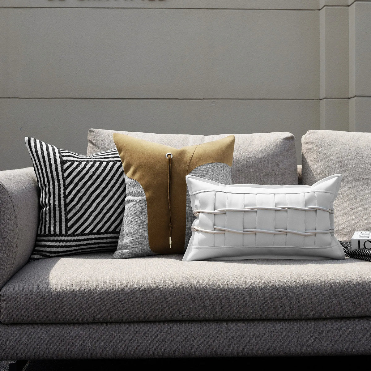 30x50cm square PU cushion cover in BZ22922, minimalist modern living room pillow cover with core options