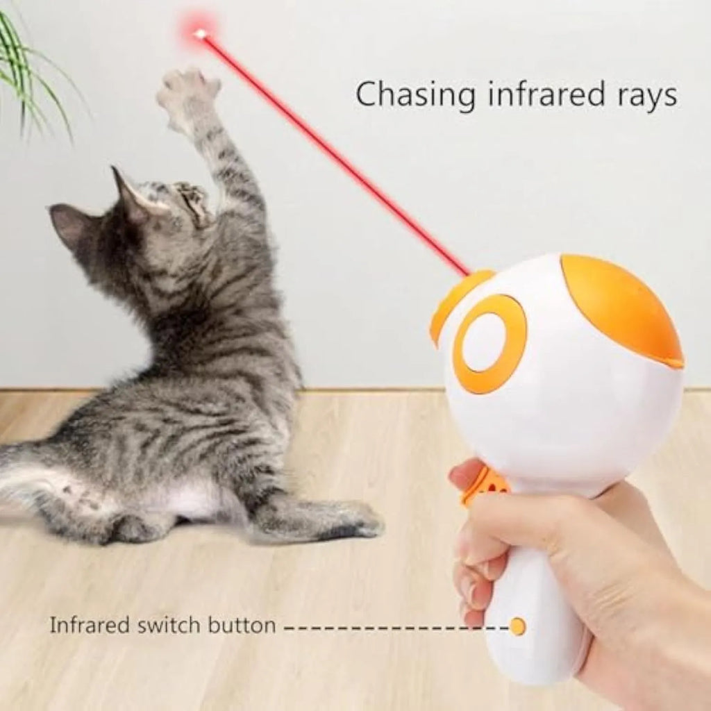 Green orange pink dog treat launcher toy for interactive feeding and training play