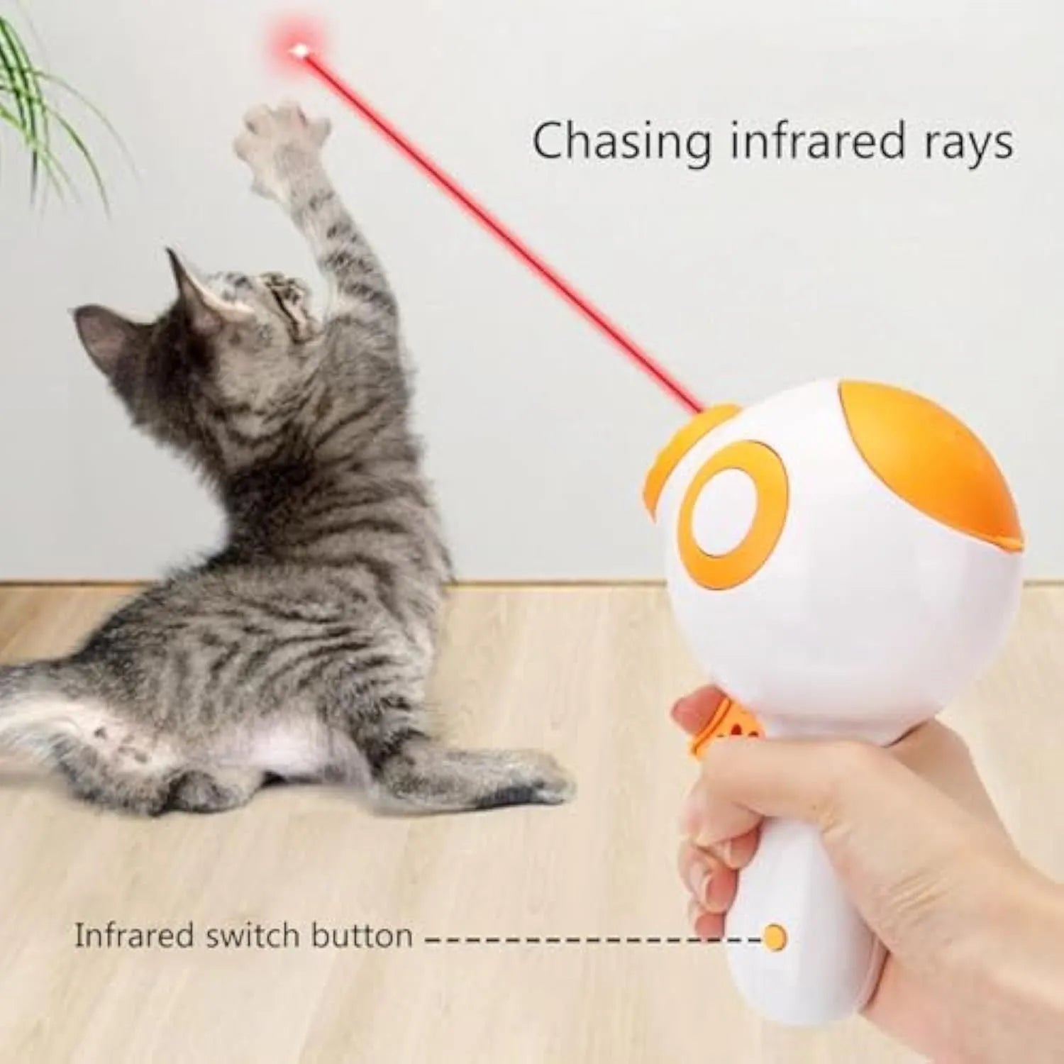 Green orange pink dog treat launcher toy for interactive feeding and training play