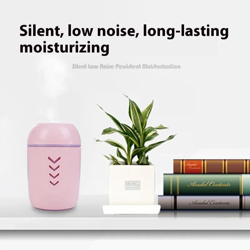 Round blue portable air purifier with USB cable for car, home, and office desktop use.