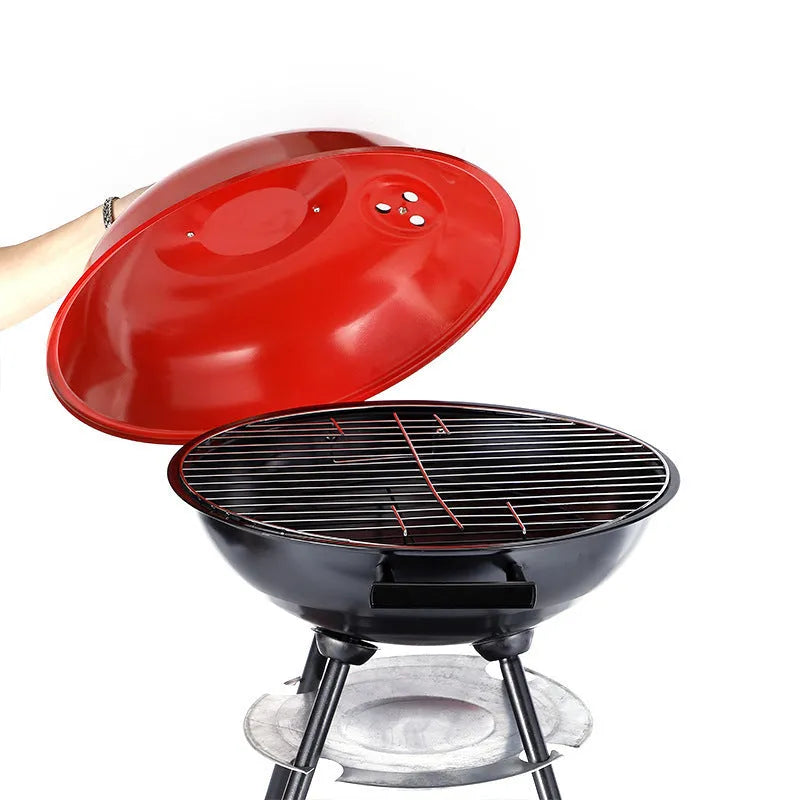 14-inch portable charcoal barbecue grill with apple stove design and iron construction