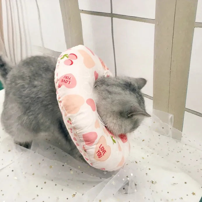 Soft cotton cat collar headgear with princess cartoon print, PP cotton padding, adjustable 10-38cm, 13 colours