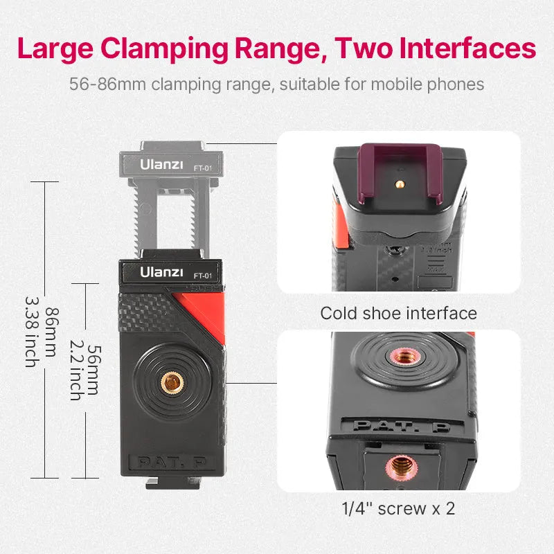 Black octopus-style mobile phone tripod set with aluminium legs and phone clip extended to 360mm