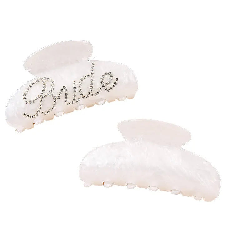 10cm acrylic shower shark clip with multi-diamond spot drill design for back hair