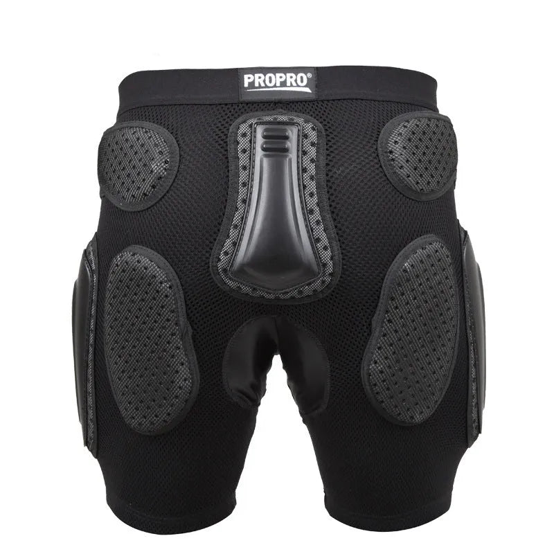 Black cycling hip protection pants with multifunctional hip pad for bicycle riding safety