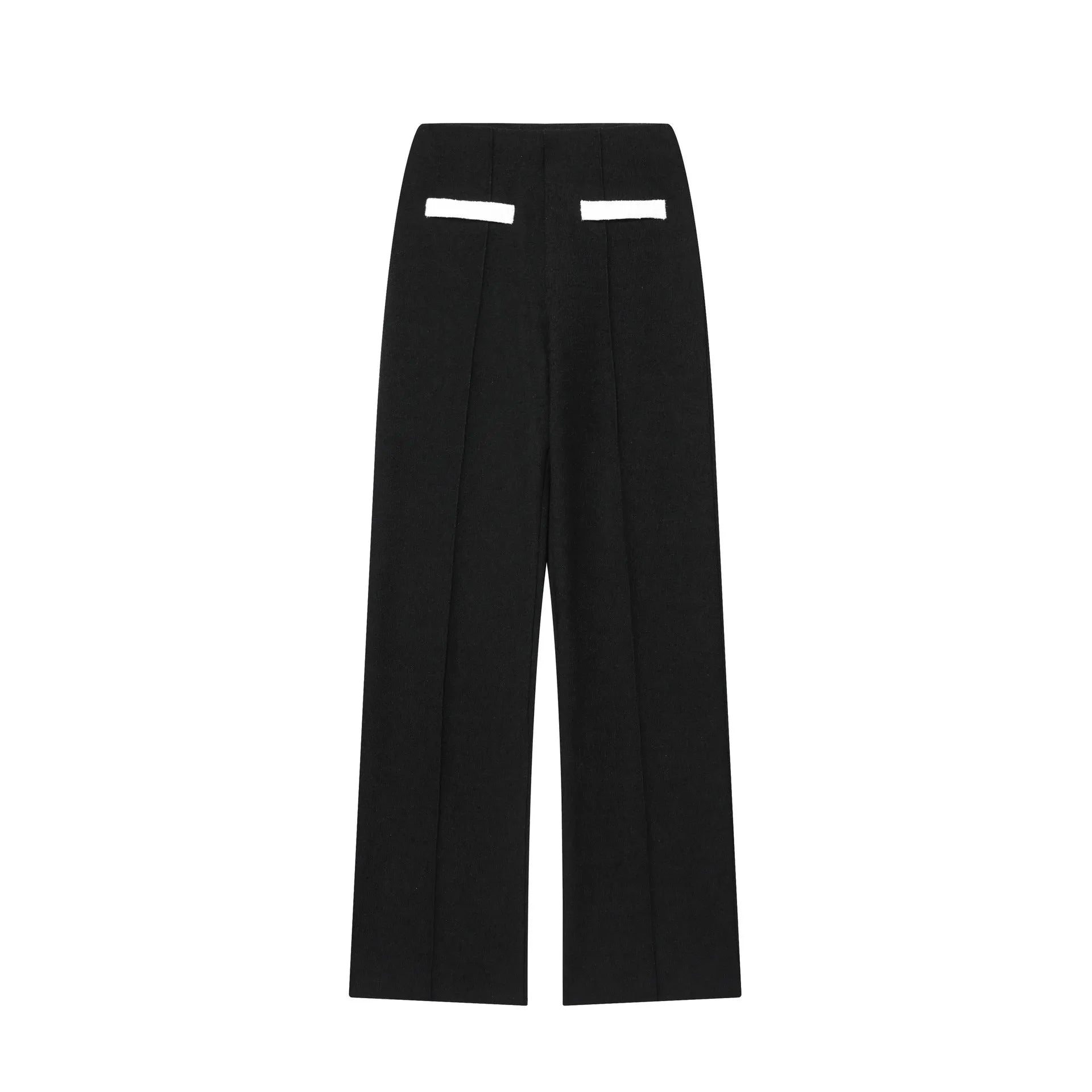 Women's beaded round neck top and high-waisted trousers street fashion suit set