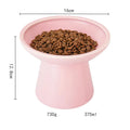 Extra-wide ceramic elevated cat bowl in blue colour showing shallow design