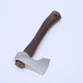 Camping axe with wooden handle and high carbon steel head for outdoor wood processing