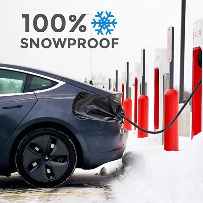 New energy vehicle charging waterproof cover with drawstring closure in grey colour