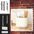 Plastic wall-mounted chopsticks basket with drainage holes in modern kitchen design