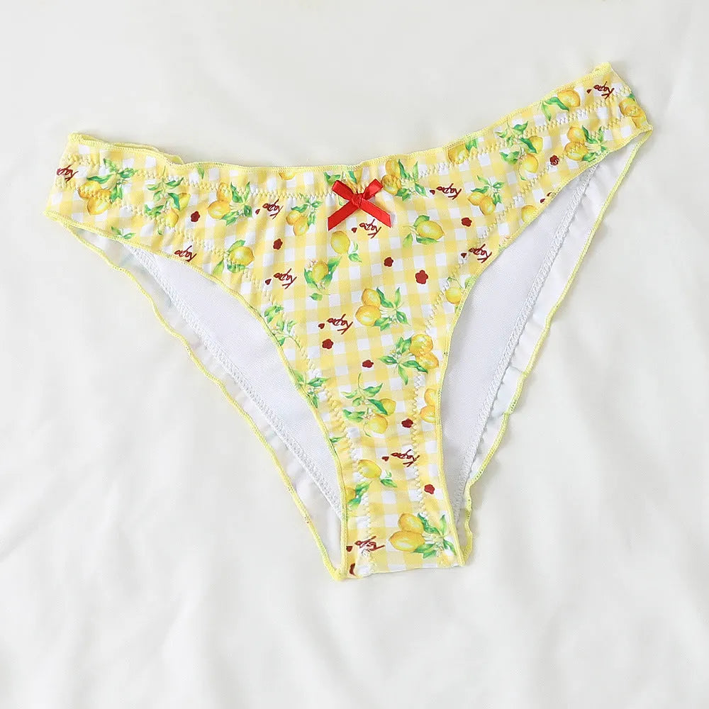 Floral backless two-piece bikini set with nylon fabric and polyester lining in sizes S M L