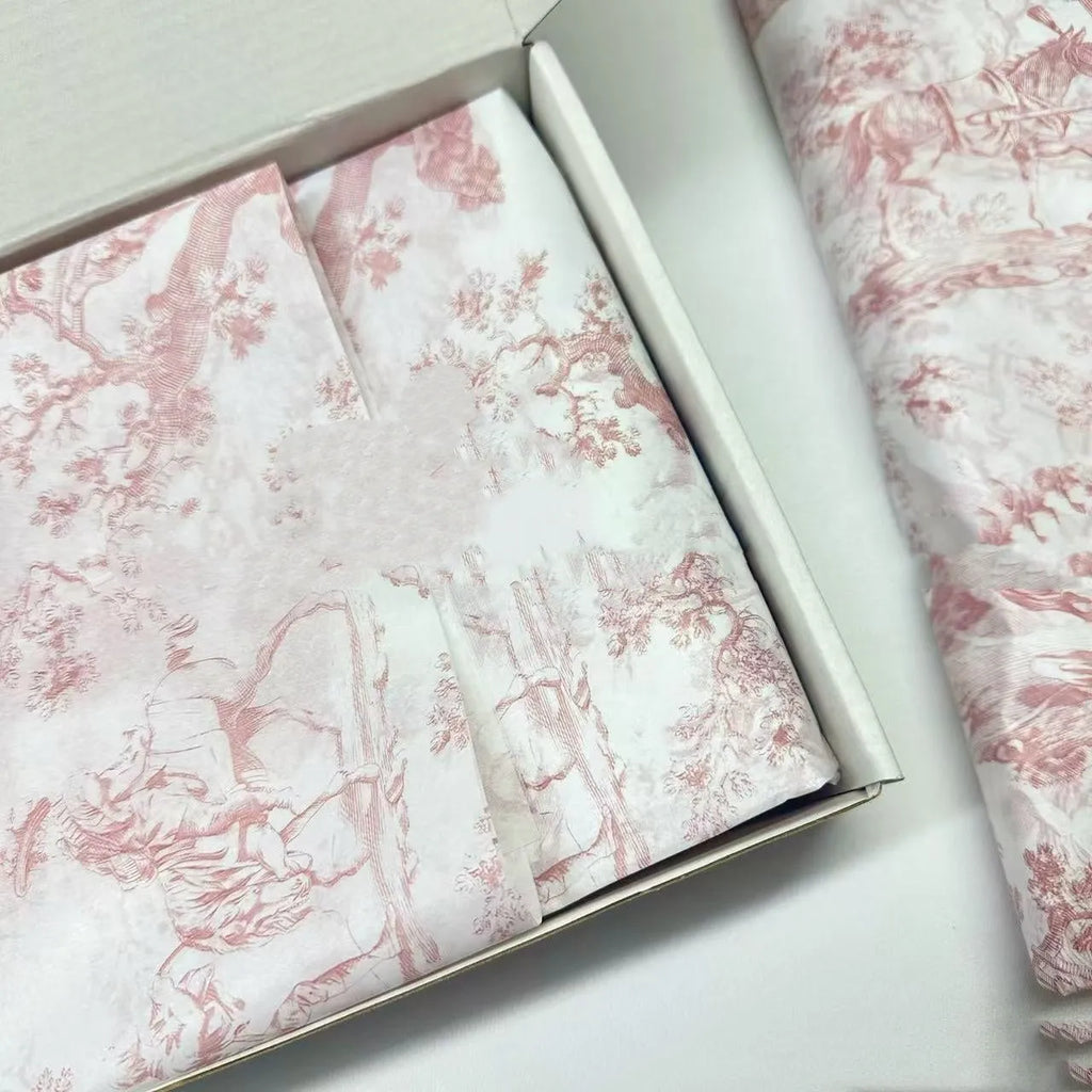French MG tissue paper decorative sheet 50x70cm in pink purple and green purple retro colours